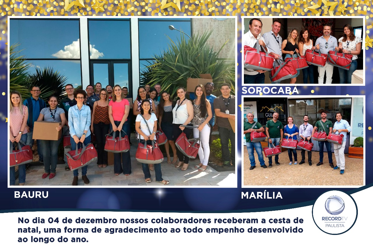 Entrega das cestas de Natal aos nossos colaboradores da Record TV Paulista